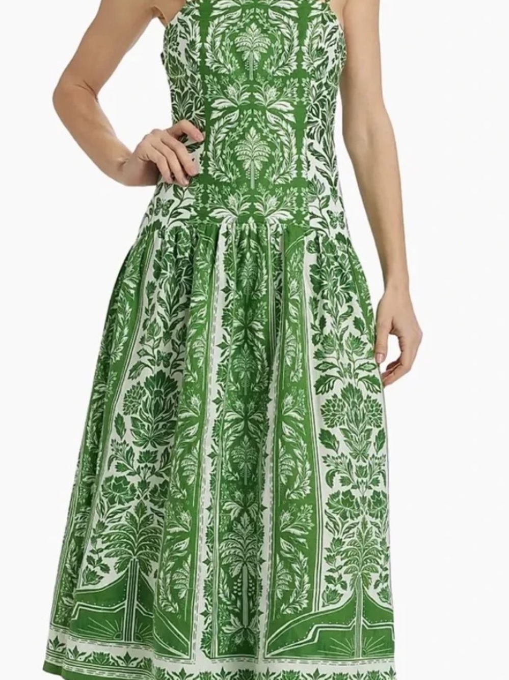 FARM Rio Green Floral-Print Midi Dress - Picture 3 of 5